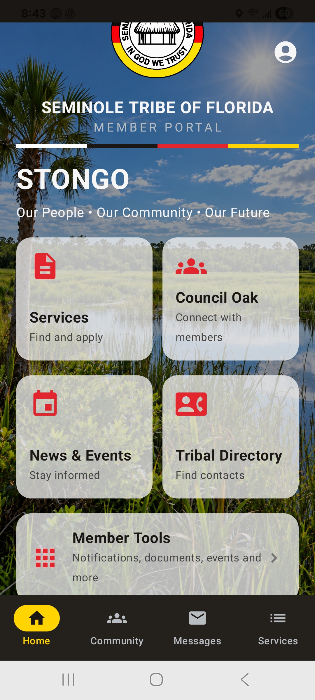 Tribal Member Portal Prototype 0.1 mobile application